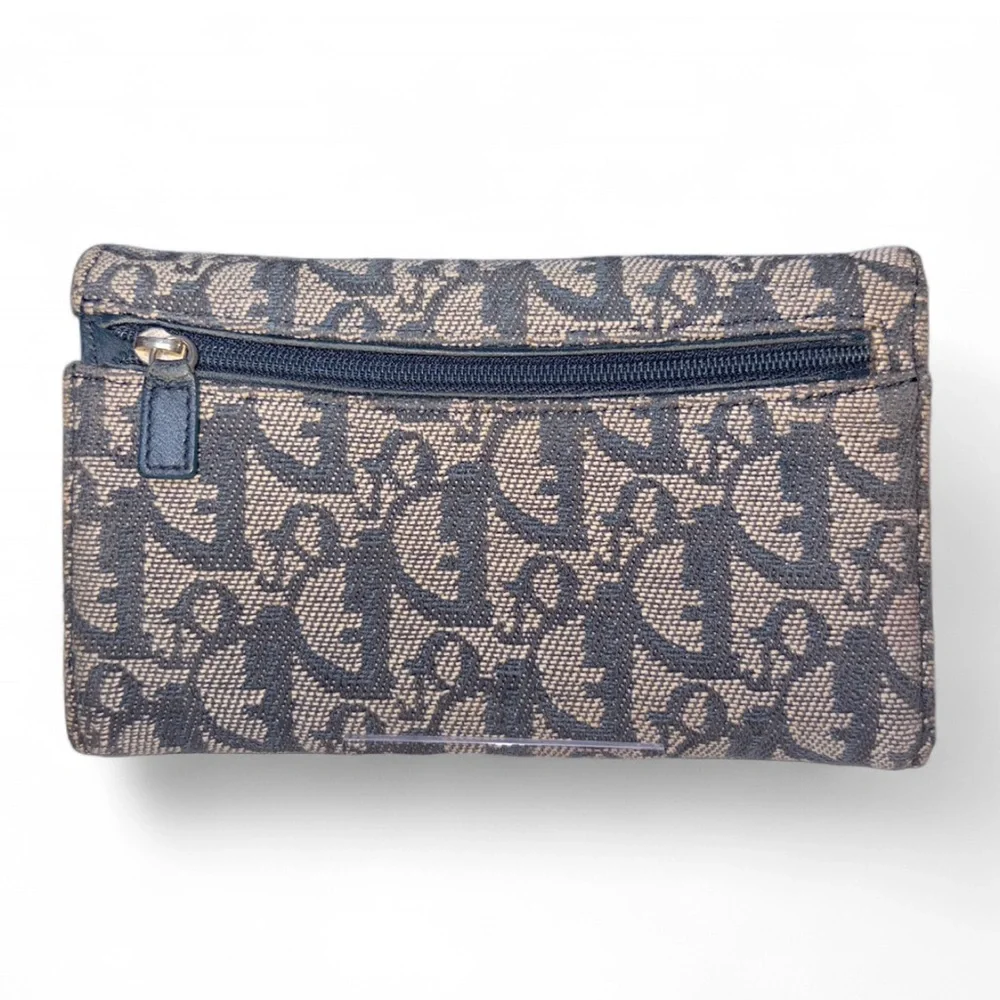 Christian Dior — Lotus Trifold Saddle Wallet in blue Dior Oblique jacquard✨ #519